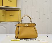 Fendi Peekaboo I See U medium handbag 'Yellow' - size: 23cm - 5