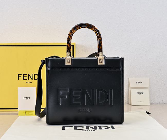 Fendi Sunshine Leather Black - size: 25cm - 1