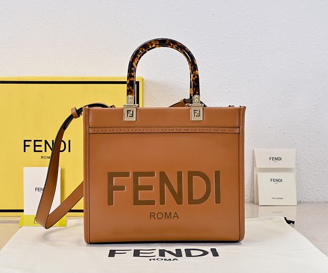 Fendi Sunshine Leather Brown - size: 25cm - 1