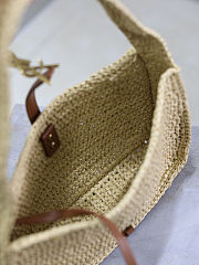 Saint Laurent Mini Raffia Le 5 A 7 Hobo - size: 23×16×6.5cm - 5