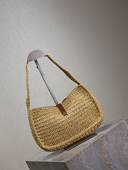 Saint Laurent Mini Raffia Le 5 A 7 Hobo - size: 23×16×6.5cm - 4