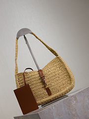 Saint Laurent Mini Raffia Le 5 A 7 Hobo - size: 23×16×6.5cm - 3