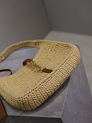Saint Laurent Mini Raffia Le 5 A 7 Hobo - size: 23×16×6.5cm - 2