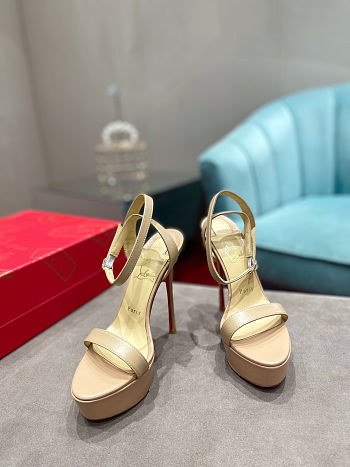 Christain Louboutin Loubi Queen Alta Nude - Height: 15cm