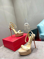Christain Louboutin Loubi Queen Alta Nude - Height: 15cm - 4