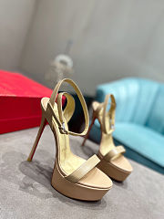 Christain Louboutin Loubi Queen Alta Nude - Height: 15cm - 5