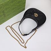 Gucci GG Marmont Half Moon Black - 21.5x11x5cm - 3