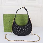 Gucci GG Marmont Half Moon Black - 21.5x11x5cm - 2