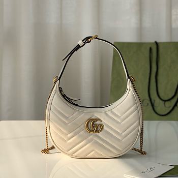Gucci GG Marmont Half Moon White - 21.5x11x5cm