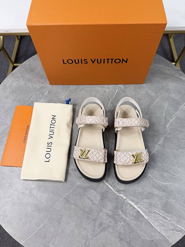 LV Sunset Flat Comfort Sandal Beige  - 1