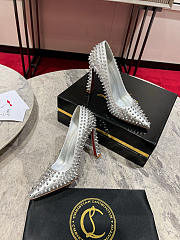 CHRISTIAN LOUBOUTIN condora spikes pointed toe pump - Height: 10cm - 2