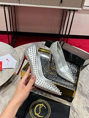 CHRISTIAN LOUBOUTIN condora spikes pointed toe pump - Height: 10cm - 3