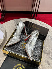 CHRISTIAN LOUBOUTIN condora spikes pointed toe pump - Height: 10cm - 4