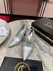 CHRISTIAN LOUBOUTIN condora spikes pointed toe pump - Height: 10cm - 5