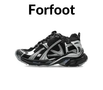 Balenciaga Men's Runner Sneaker in Black and Silver