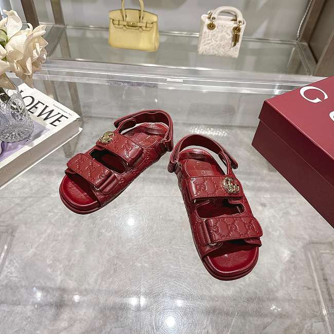 Gucci women's sandal with Double Red - 1