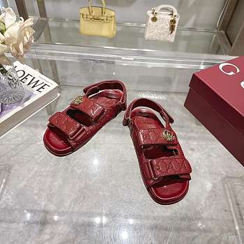 Gucci women's sandal with Double Red