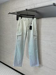 LV Damier Gradient Jacquard Denim Cargo Pants - 1