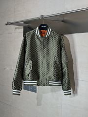 Gucci jacquard jacket with GG Shadow motif in green and white - 1
