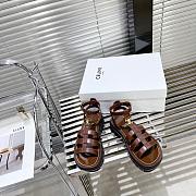 Celine Clea Leather Gladiator Sandal in Brown - 4