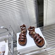Celine Clea Leather Gladiator Sandal in Brown - 2