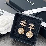 CHANEL Pearl Caged CC Drop Earrings Gold  - 1