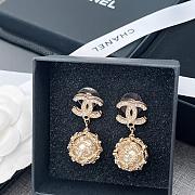 CHANEL Pearl Caged CC Drop Earrings Gold  - 5