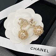 CHANEL Pearl Caged CC Drop Earrings Gold  - 4