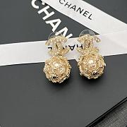 CHANEL Pearl Caged CC Drop Earrings Gold  - 3
