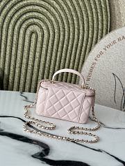 Chanel Small Top Handle Vanity Case Chain in Pink - size: 9.5x17x8cm - 2