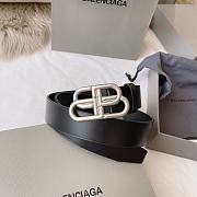 Balenciaga BB Silver-tone Belt Black 3.5cm  - 1