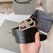 Balenciaga BB Silver-tone Belt Black 3.5cm  - 5