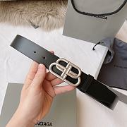 Balenciaga BB Silver-tone Belt Black 3.5cm  - 4