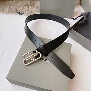 Balenciaga BB Silver-tone Belt Black 3.5cm  - 3