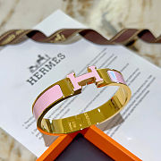 Hermès Clic H bracelet in Pink abd Gold - 5