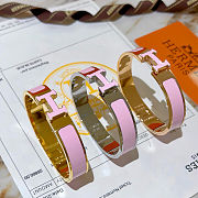 Hermès Clic H bracelet in Pink abd Gold - 4