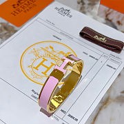 Hermès Clic H bracelet in Pink abd Gold - 3