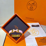 Hermès Clic H bracelet in Pink abd Gold - 2