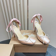 Christian Louboutin Cassia Satin Lace-Up Pumps - Height: 10cm - 5