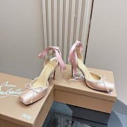 Christian Louboutin Cassia Satin Lace-Up Pumps - Height: 10cm - 3