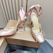 Christian Louboutin Cassia Satin Lace-Up Pumps - Height: 10cm - 2