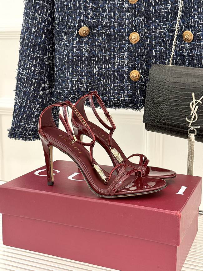 Gucci Women's sandal with bamboo in red - Height: 9.5cm - 1