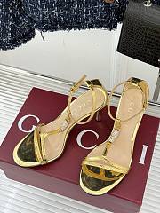 Gucci Women's sandal with bamboo in Gold - Height: 9.5cm  - 4