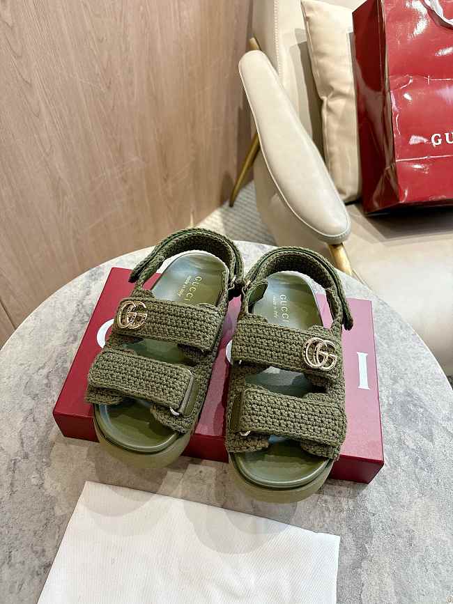 Gucci Women's sandal with Double G Green - 1
