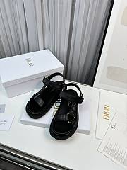 Dior Women's D-Wave Black Lambskin Sandals - 1