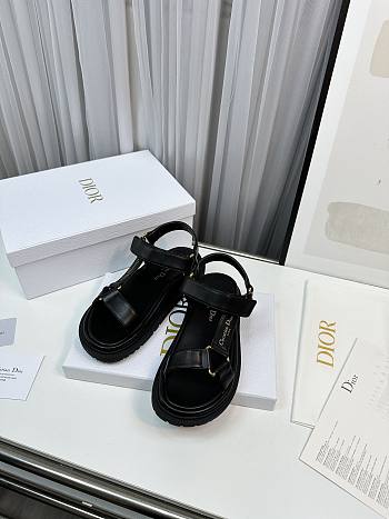 Dior Women's D-Wave Black Lambskin Sandals