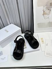 Dior Women's D-Wave Black Lambskin Sandals - 5