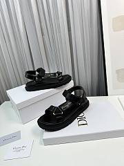 Dior Women's D-Wave Black Lambskin Sandals - 4