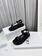 Dior Women's D-Wave Black Lambskin Sandals - 2