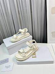 Dior Women's D-Wave White Lambskin Sandals - 5